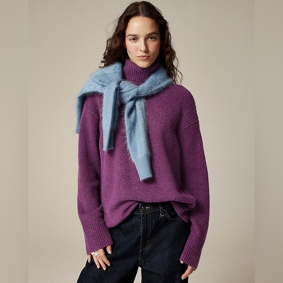 J Crew Chunky Turtleneck Purple sweater in Supersoft yarn Size